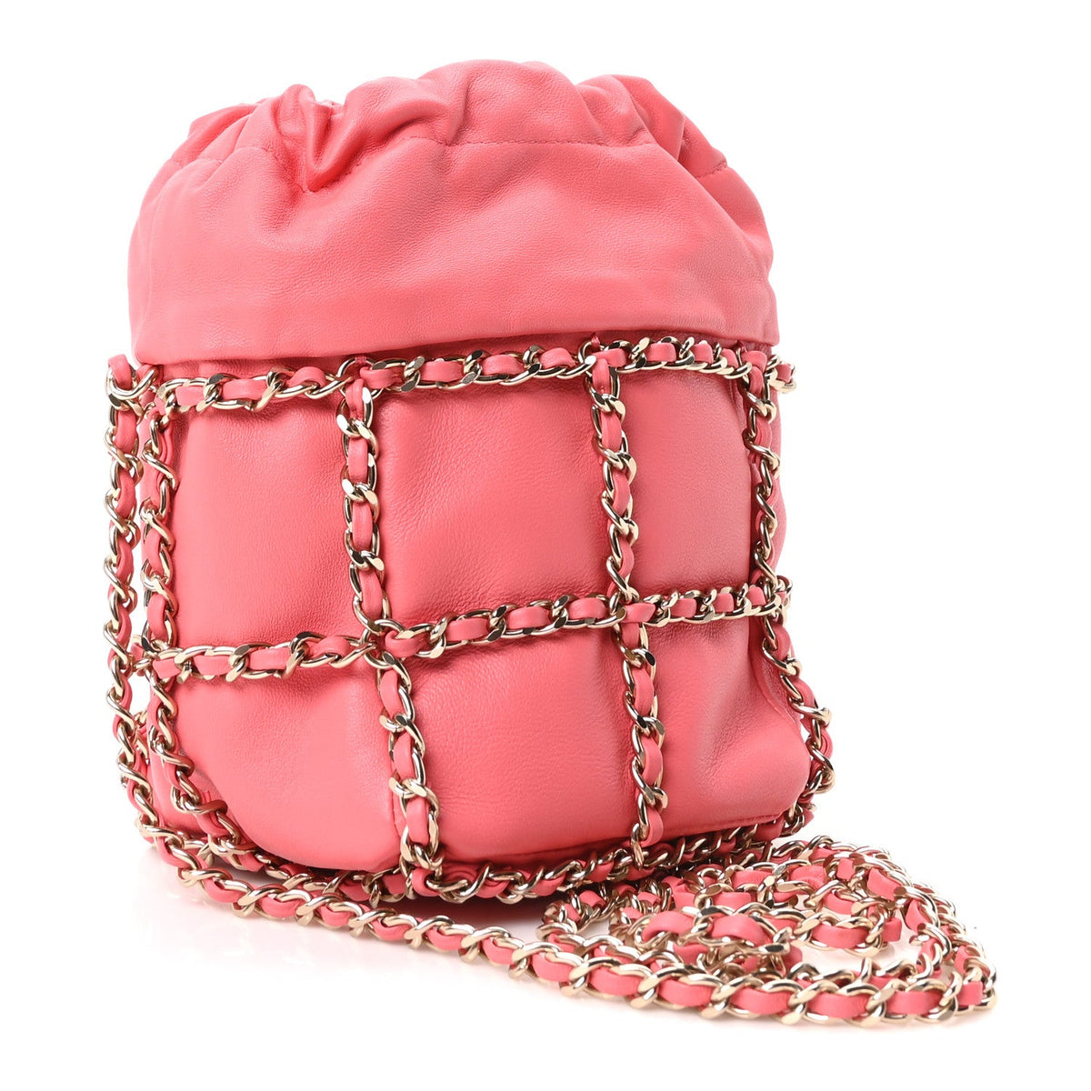 Lambskin Bucket Bag - Pink
