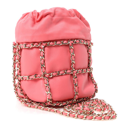 Lambskin Bucket Bag - Pink