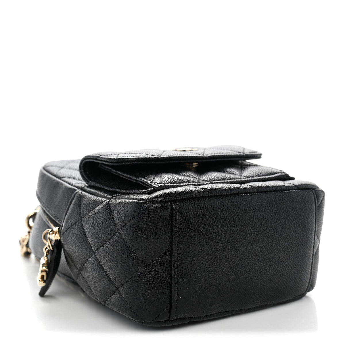 Mini Quilted Caviar Backpack - Black