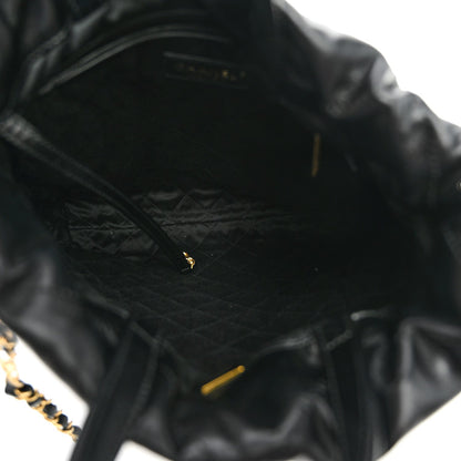Quilted Calfskin Backpack - Black