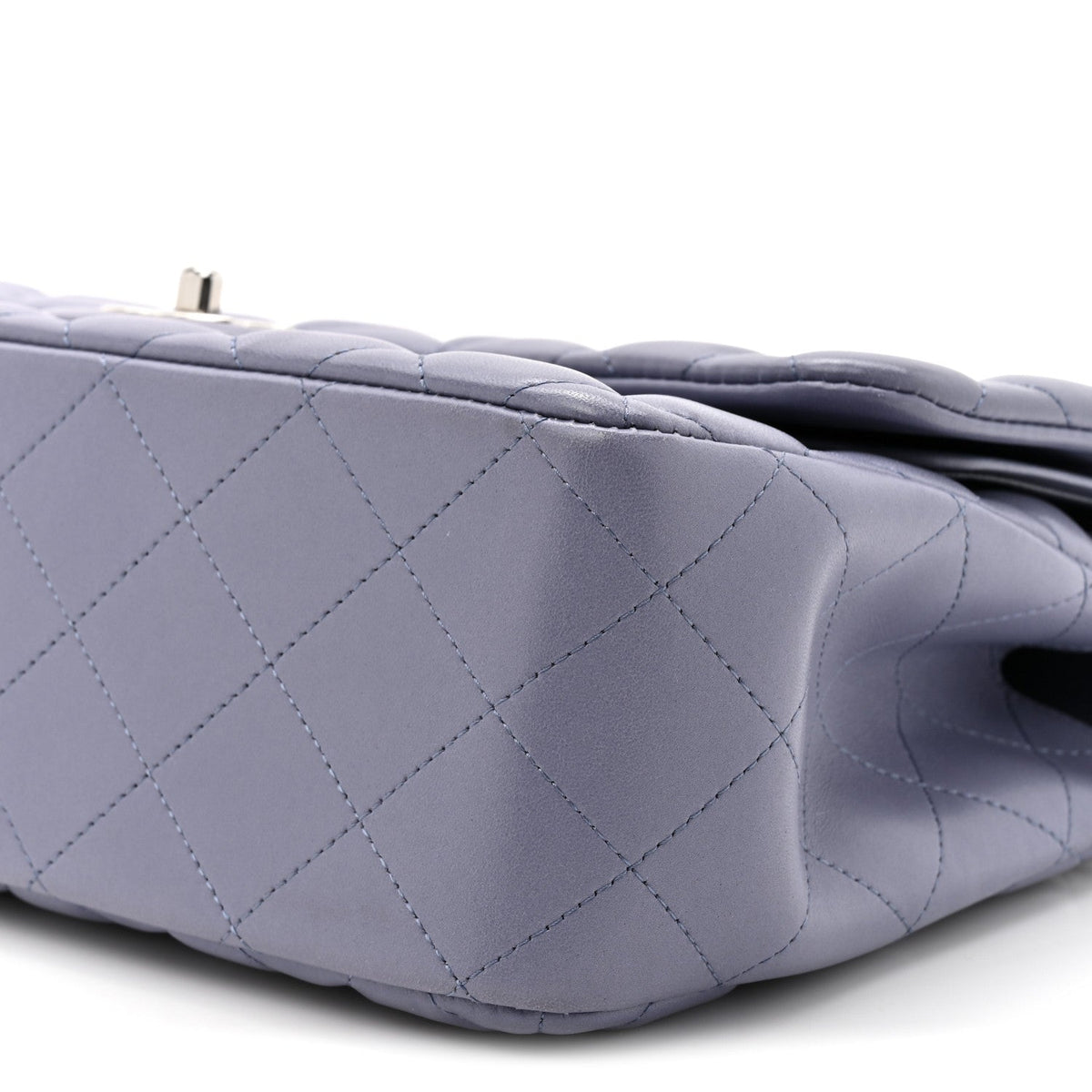 Quilted Lambskin Flap Shoulder Bag - Purple