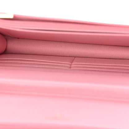 Quilted Caviar Wallet Bag - Pink