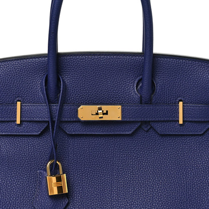 Togo Birkin 30 Bleu Encre Handbag