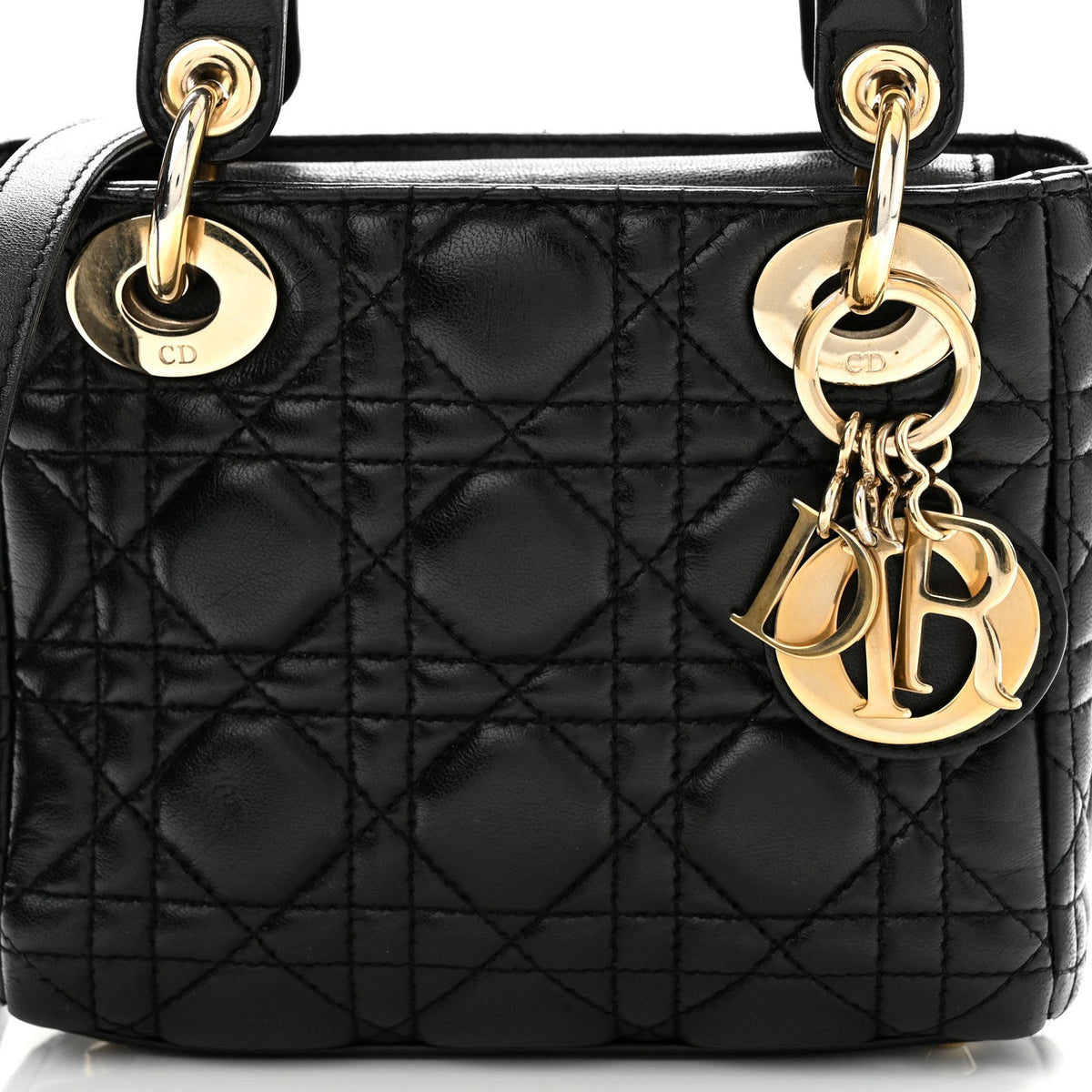 Mini Lambskin Handbag - Black