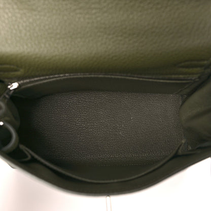 Togo Kelly Retourne 25 Vert Veronesse Handbag