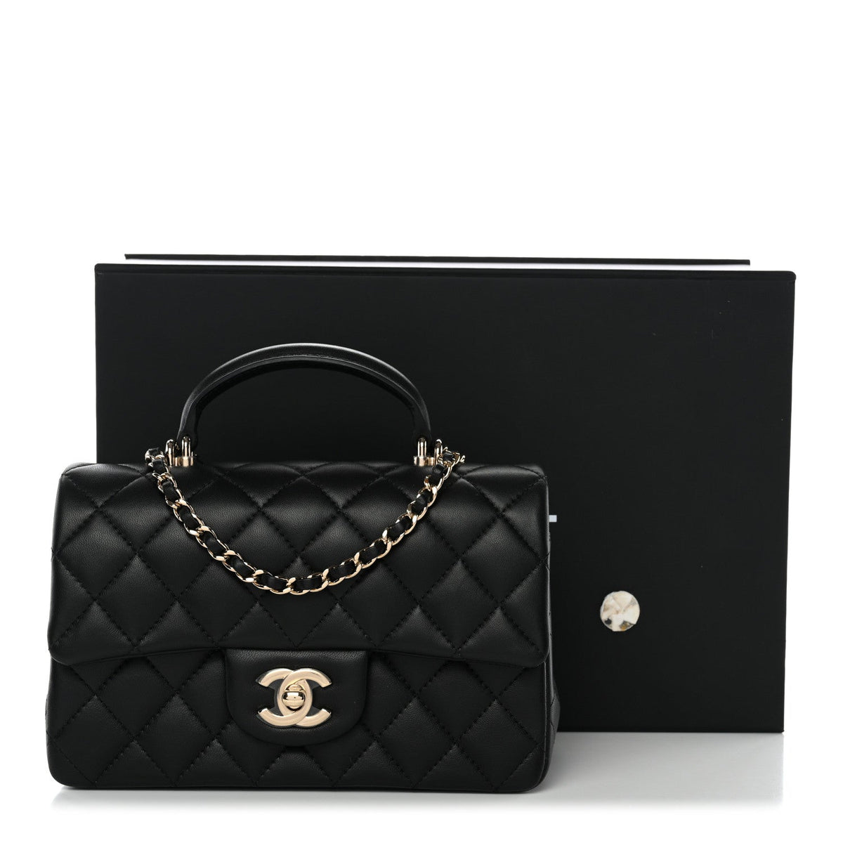 Mini Quilted Lambskin Flap Shoulder Bag - Tan