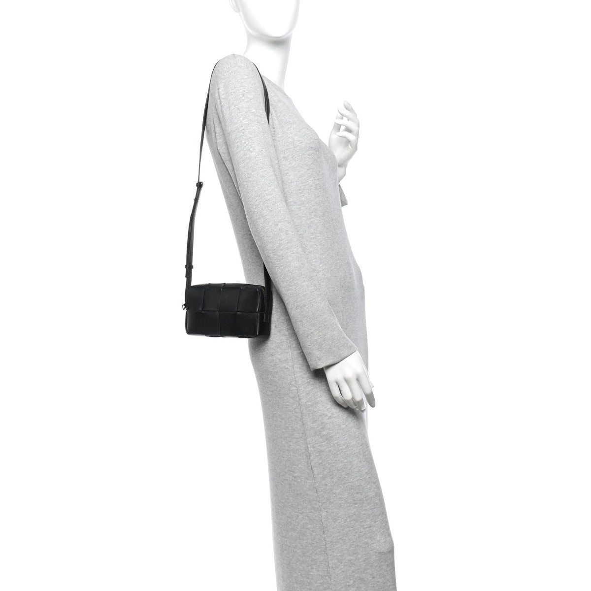 Maxi Lambskin Crossbody Bag - Black