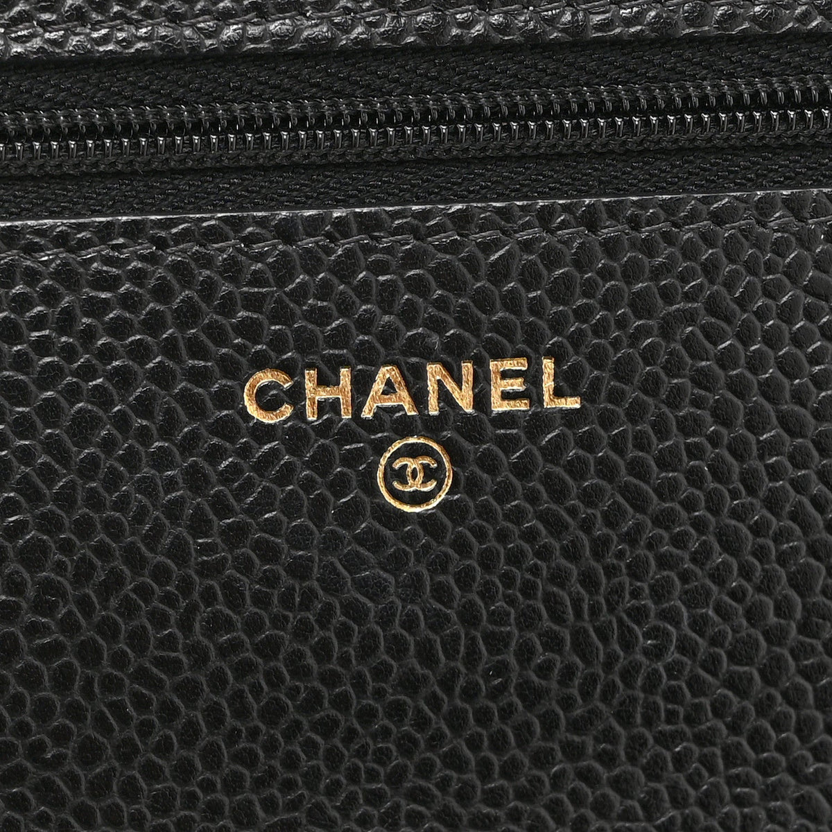 Quilted Caviar Wallet Bag - Black