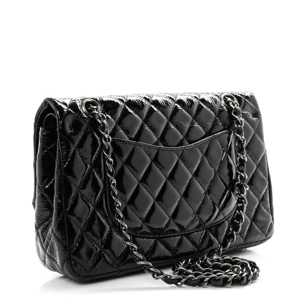 Medium Quilted Flap Shoulder Bag - Black