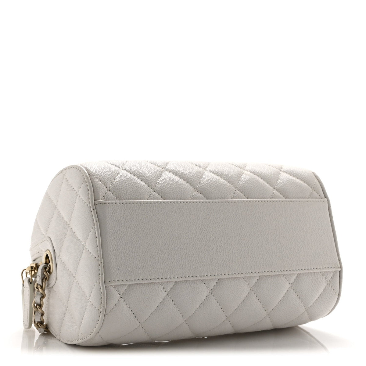 Quilted Caviar Clutch Bag - White