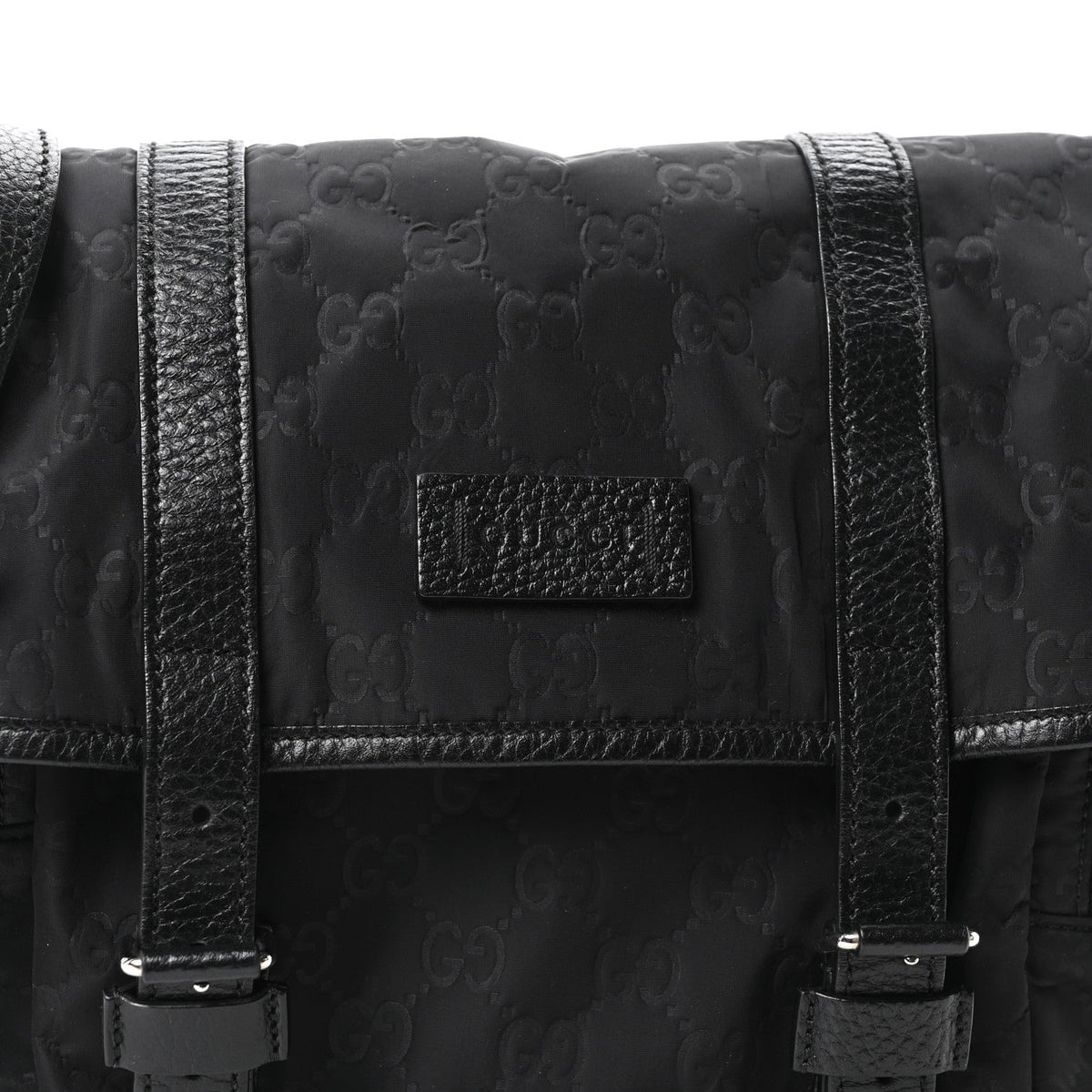 Nylon Flap Shoulder Bag - Black