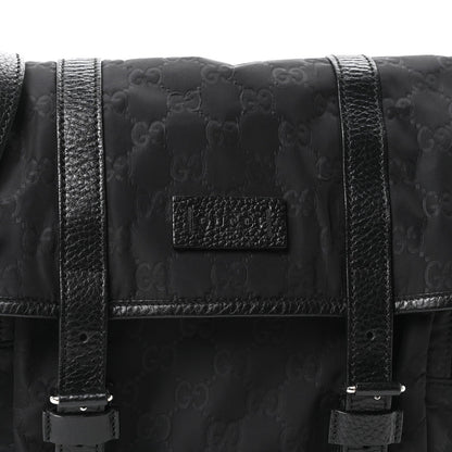 Nylon Flap Shoulder Bag - Black