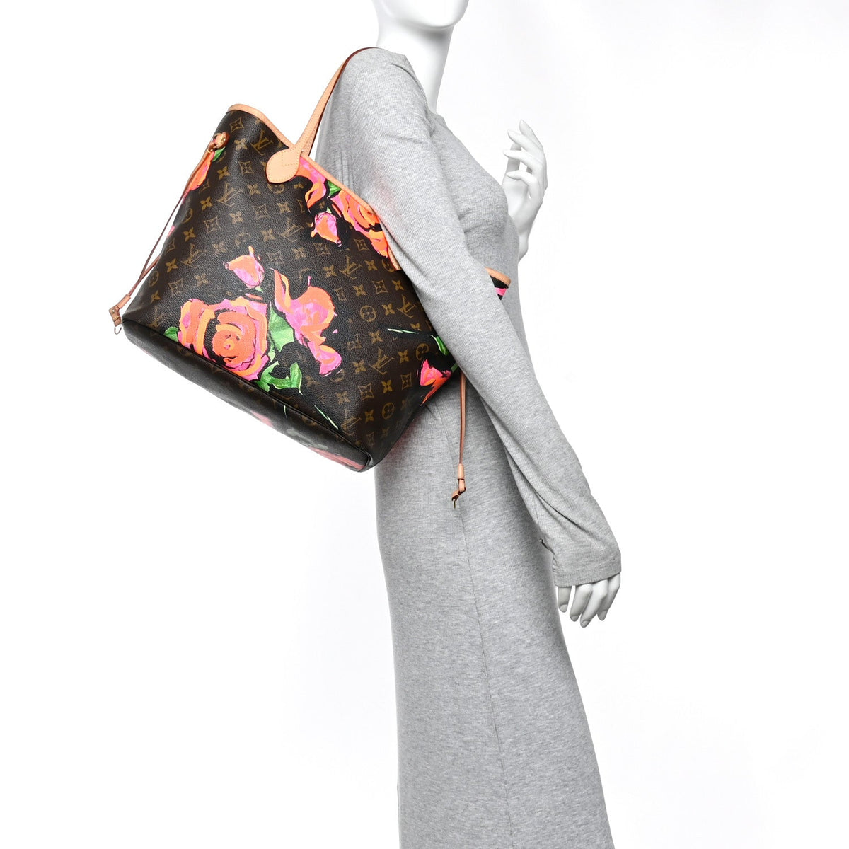 Monogram Roses Neverfull Mm Handbag