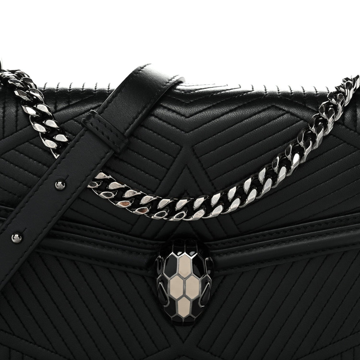 Quilted Calfskin Shoulder Bag - Black