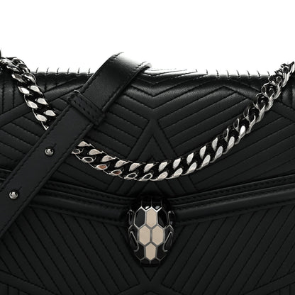 Quilted Calfskin Shoulder Bag - Black