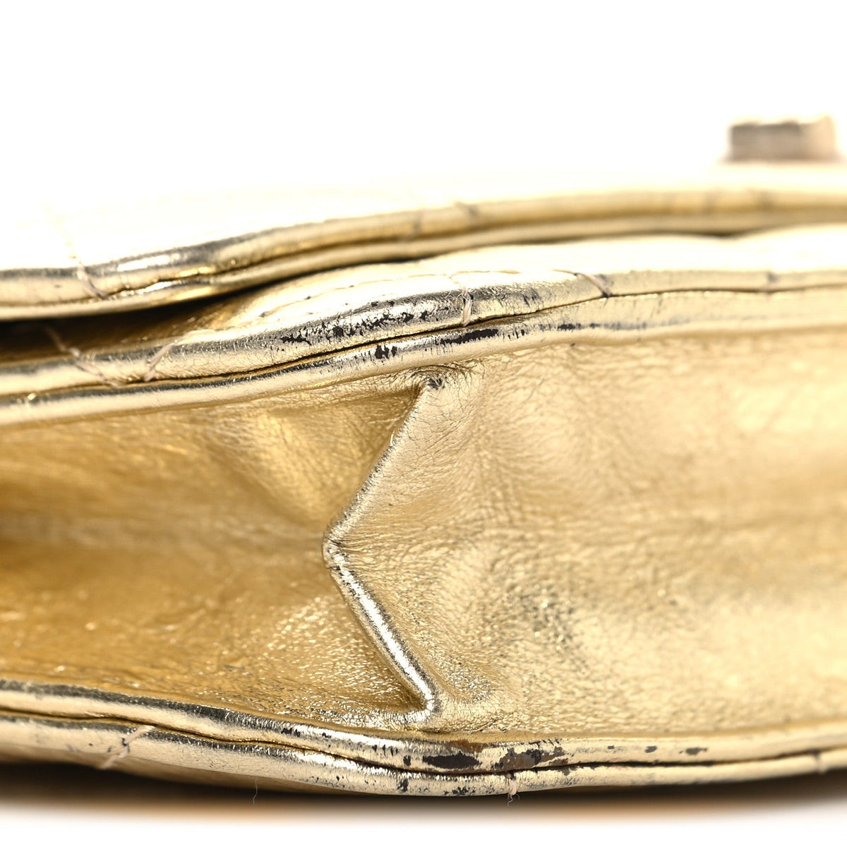 Quilted Calfskin Wallet Bag - Gold