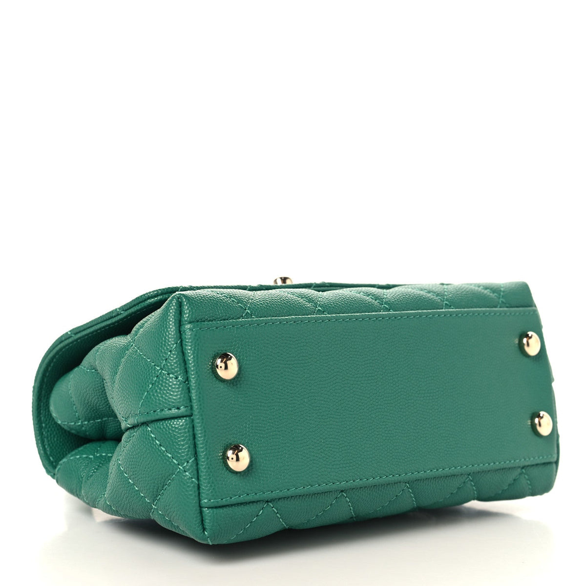 Mini Quilted Caviar Flap Shoulder Bag - Green