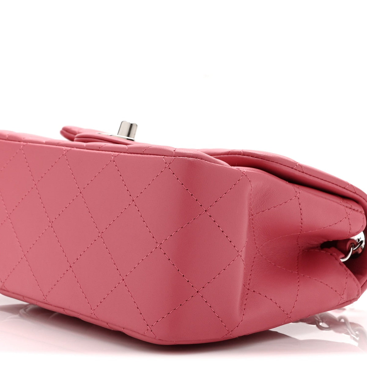 Mini Quilted Lambskin Flap Shoulder Bag - Pink