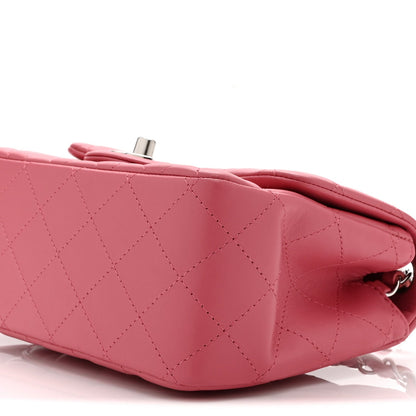 Mini Quilted Lambskin Flap Shoulder Bag - Pink