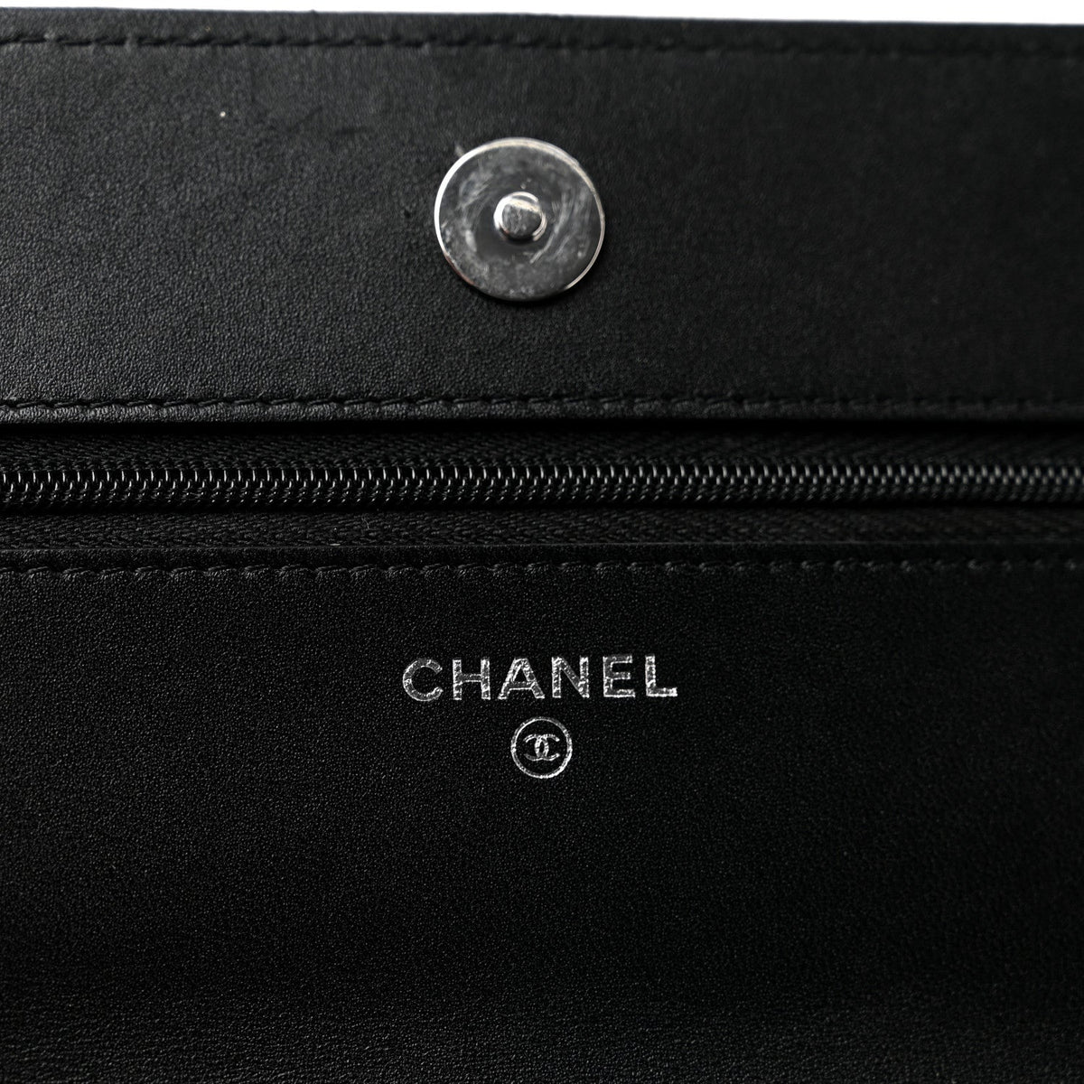 Quilted Caviar Wallet Bag - Black
