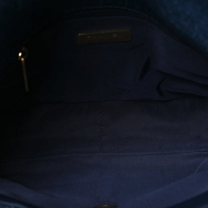 Large Quilted Flap Shoulder Bag - Blue