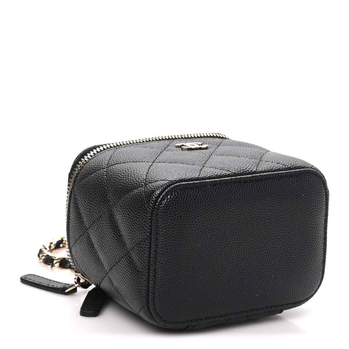 Mini Quilted Caviar Handbag - Black