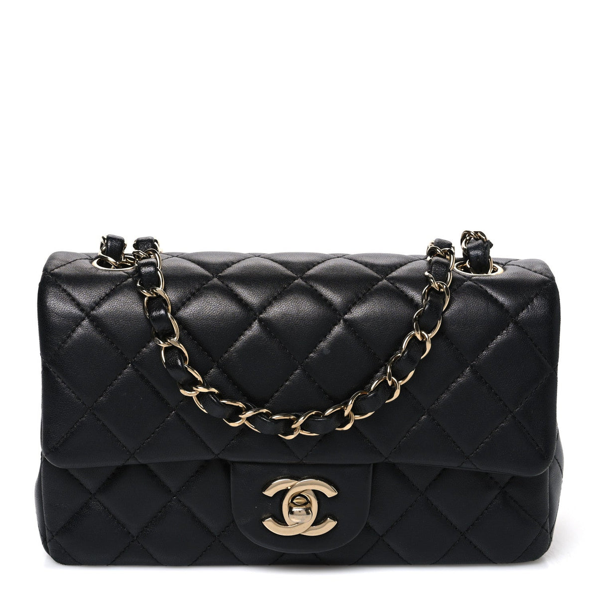 Mini Quilted Lambskin Flap Shoulder Bag - Tan