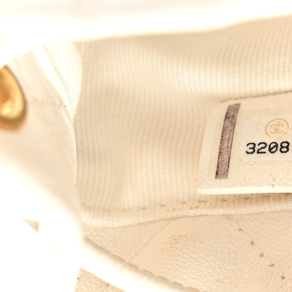 Small Quilted Lambskin Bucket Bag - White