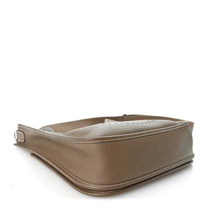 Taurillon Clemence Evelyne Iii Pm Etoupe Handbag