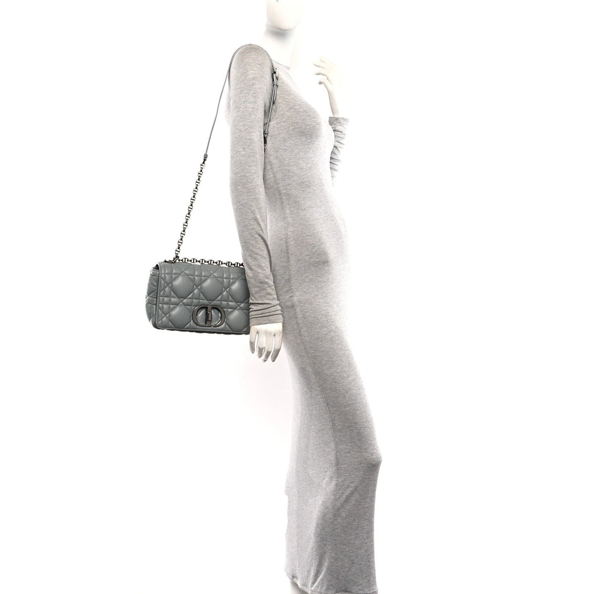 Medium Calfskin Handbag - Grey