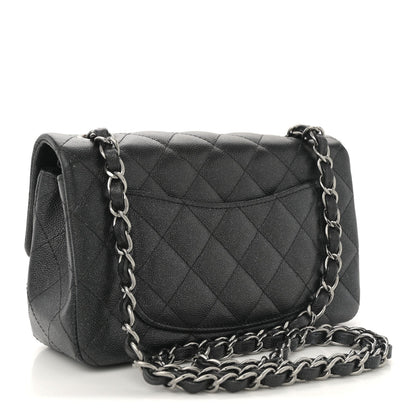Mini Quilted Caviar Flap Shoulder Bag - Tan
