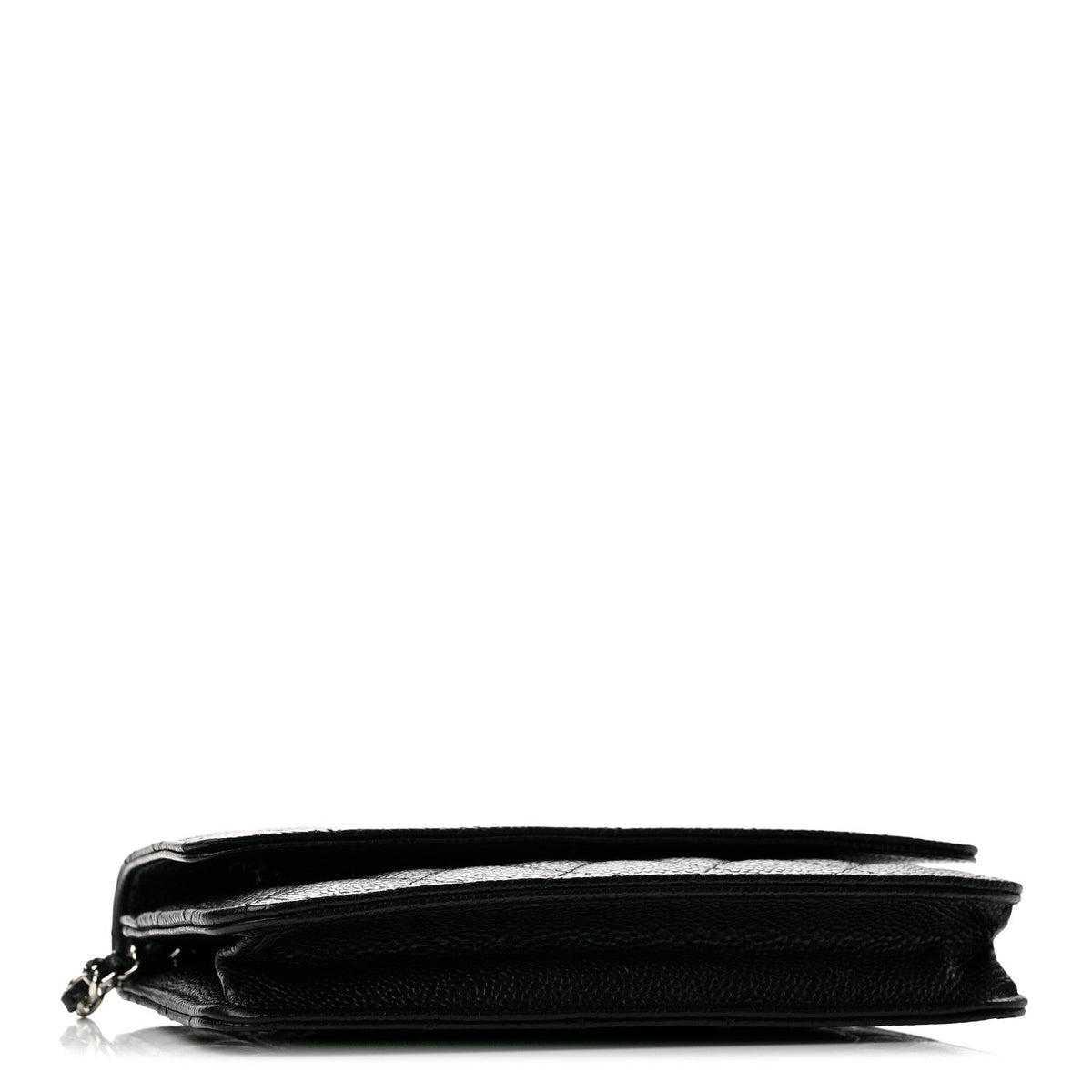 Quilted Caviar Wallet Bag - Black
