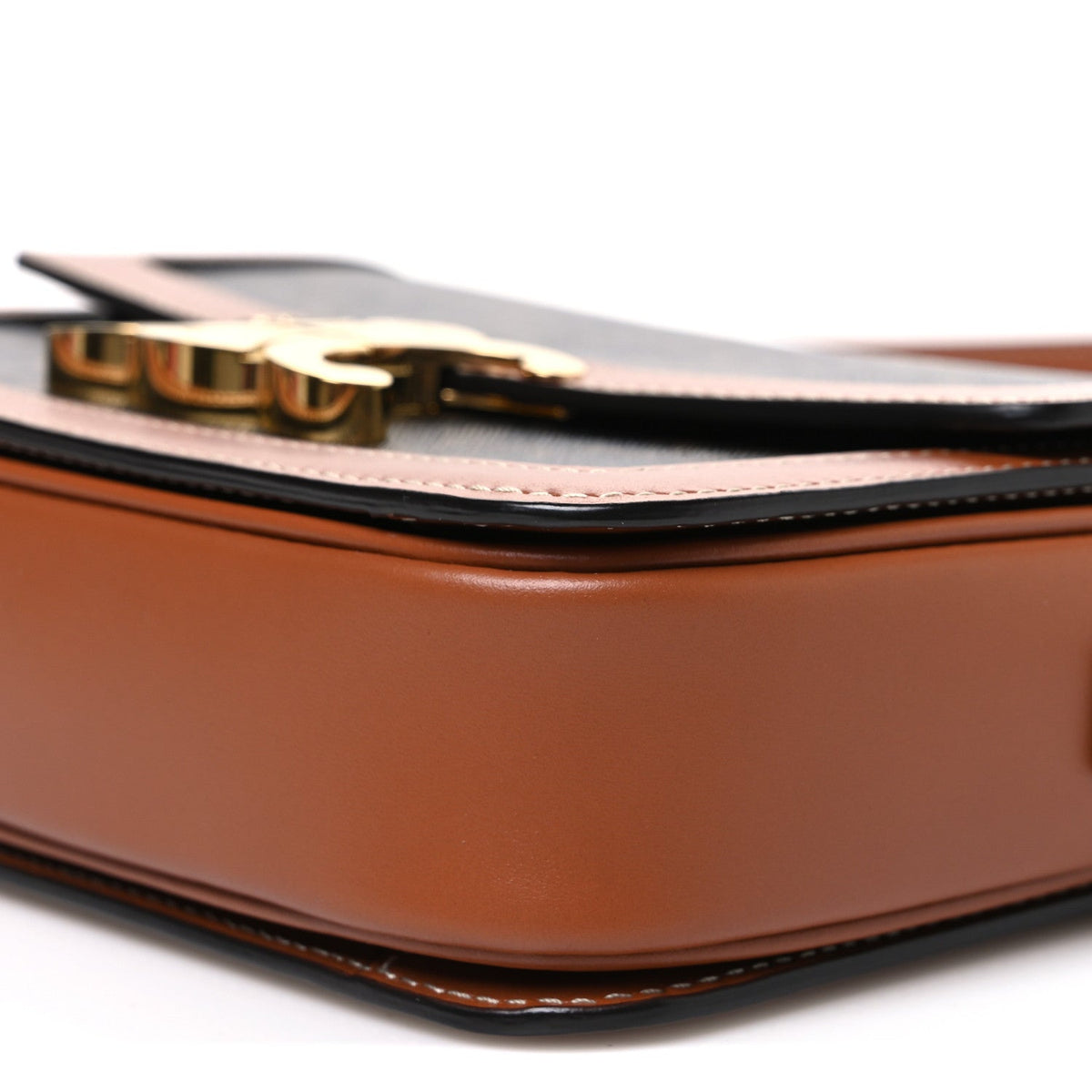 Calfskin Canvas Handbag - Tan