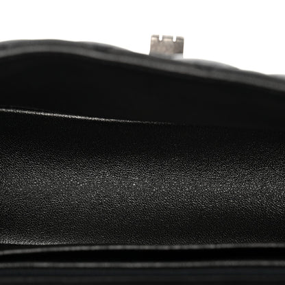 Mini Quilted Sheepskin Flap Shoulder Bag - Grey