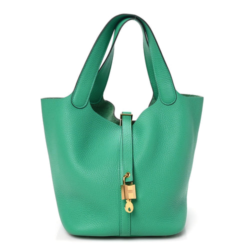 Taurillon Clemence Picotin Lock Mm Menth Handbag
