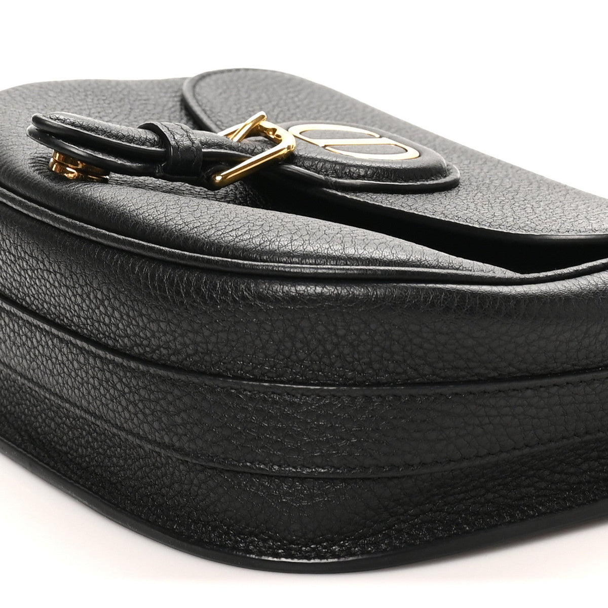 Medium Calfskin Flap Shoulder Bag - Black