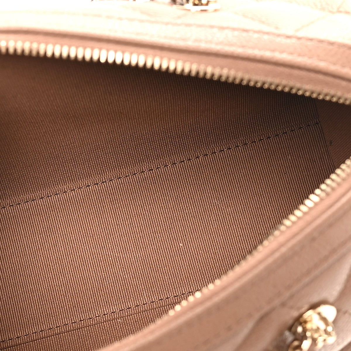 Quilted Caviar Clutch Bag - Brown