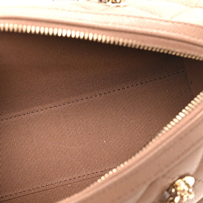 Quilted Caviar Clutch Bag - Brown