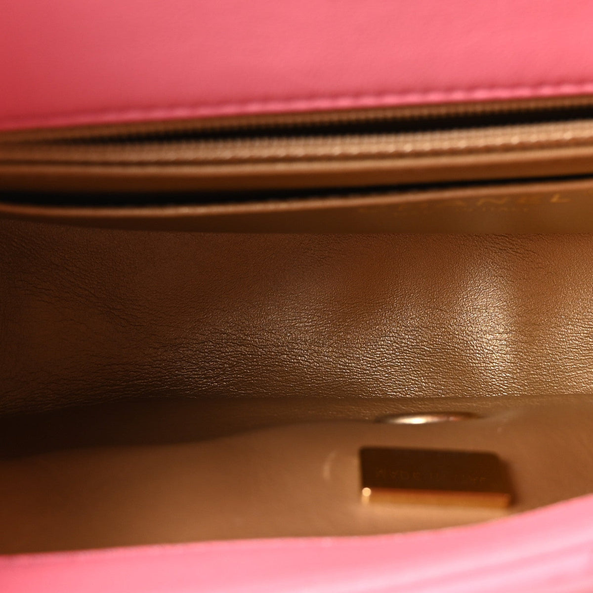Mini Quilted Lambskin Flap Shoulder Bag - Tan