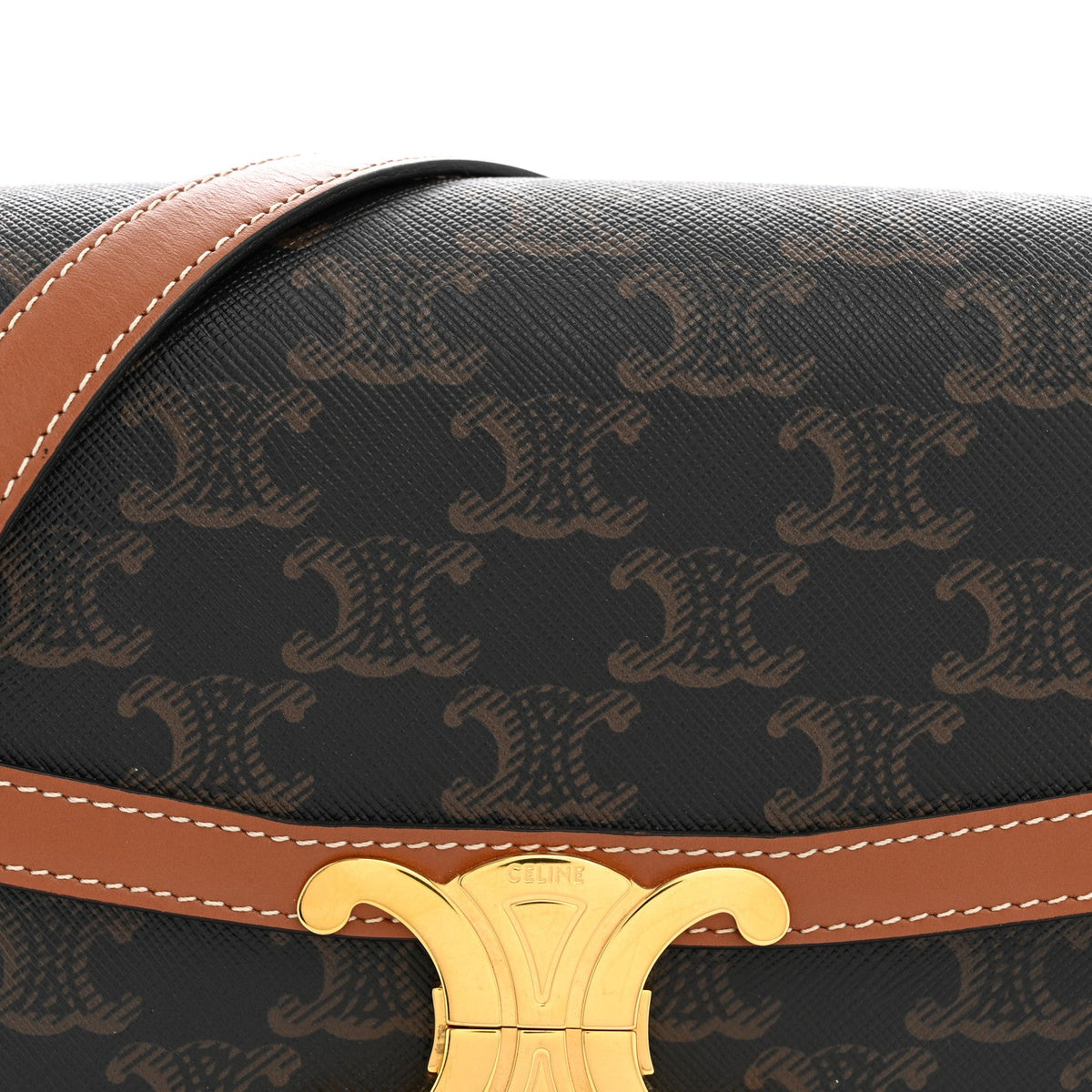Calfskin Canvas Handbag - Tan