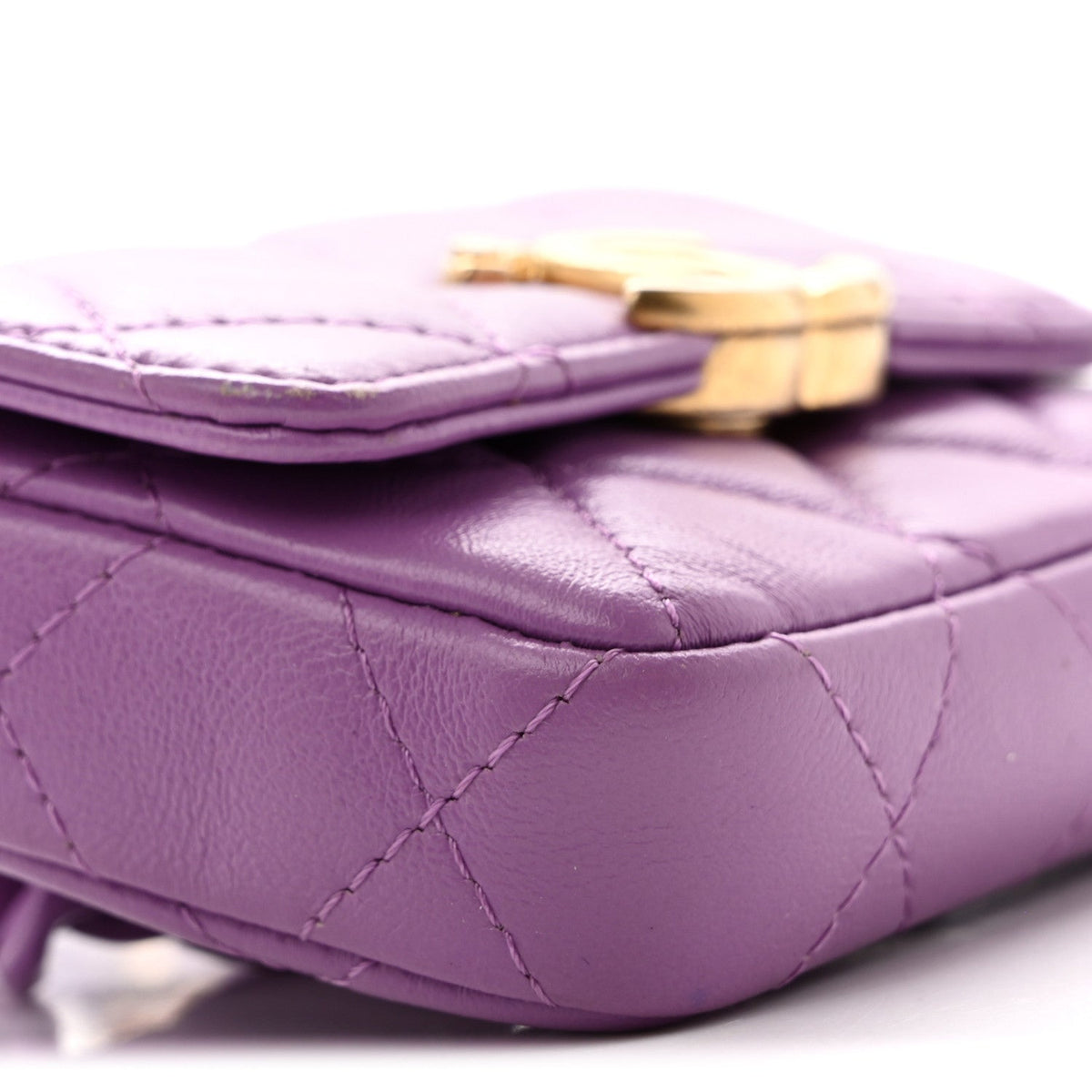Quilted Lambskin Flap Shoulder Bag - Red