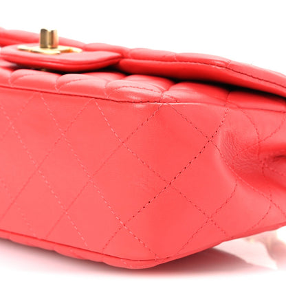 Mini Quilted Lambskin Flap Shoulder Bag - Tan