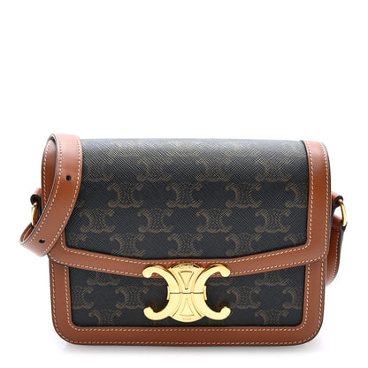 Calfskin Canvas Handbag - Tan