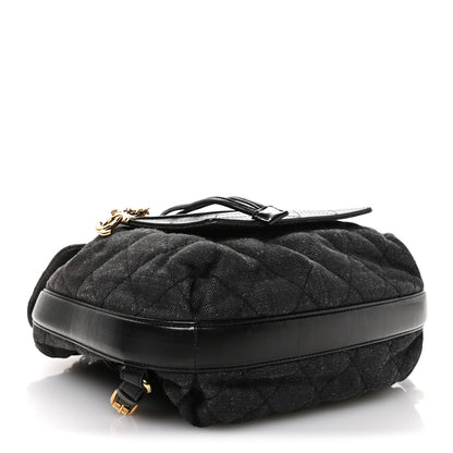 Quilted Calfskin Backpack - Grey