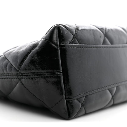 Small Quilted Lambskin Hobo Bag - Black