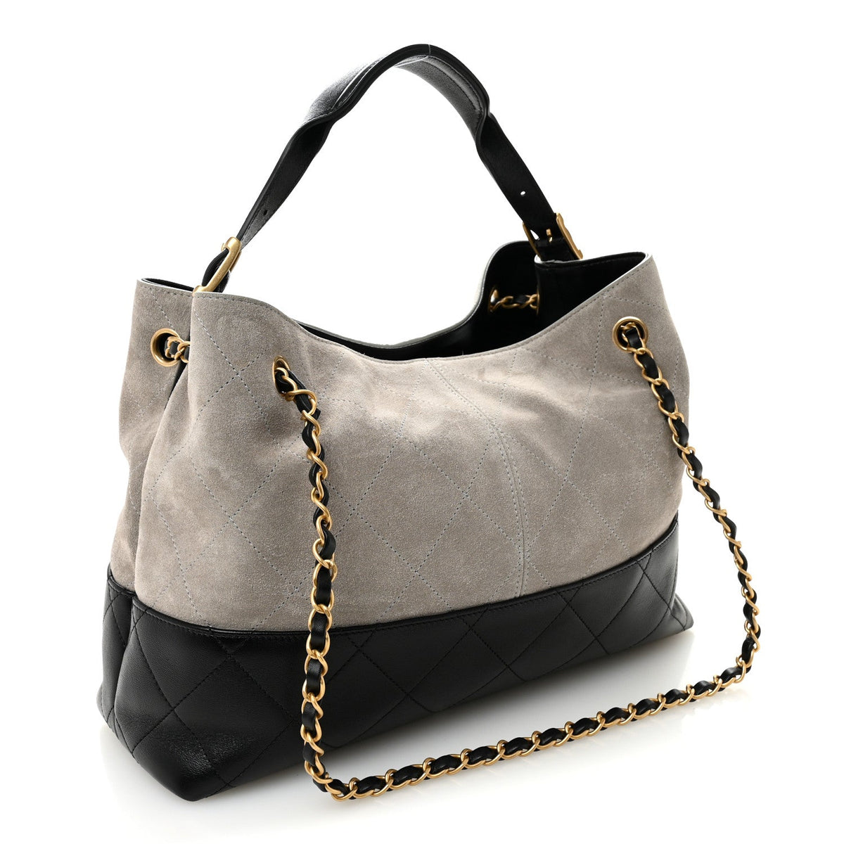 Small Quilted Lambskin Handbag - Grey