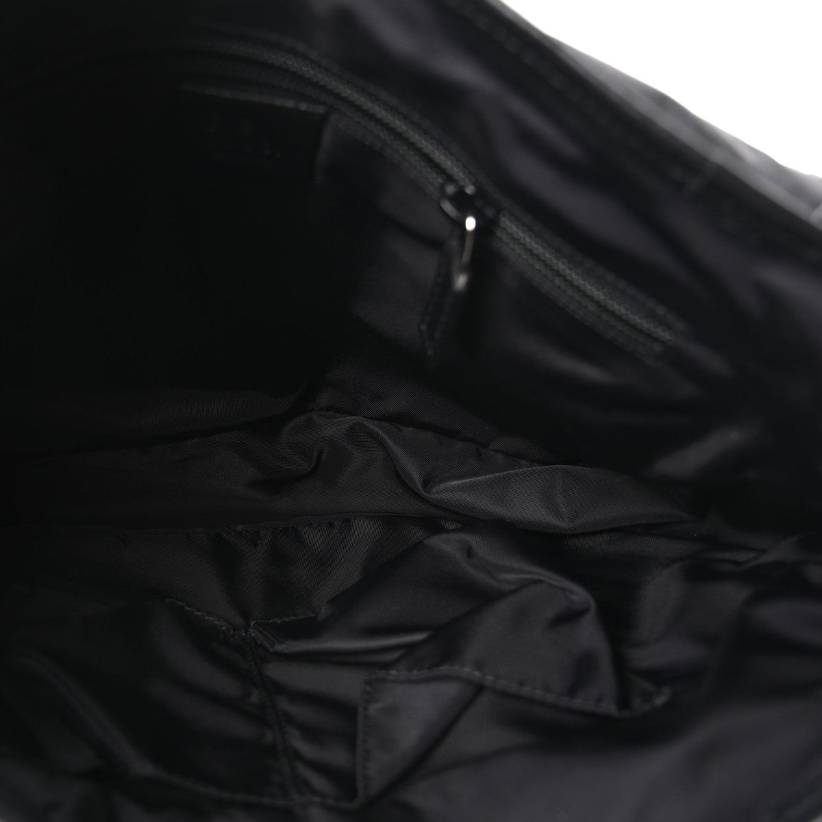 Nylon Flap Shoulder Bag - Black