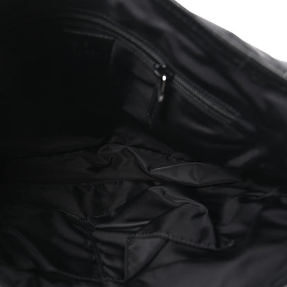Nylon Flap Shoulder Bag - Black