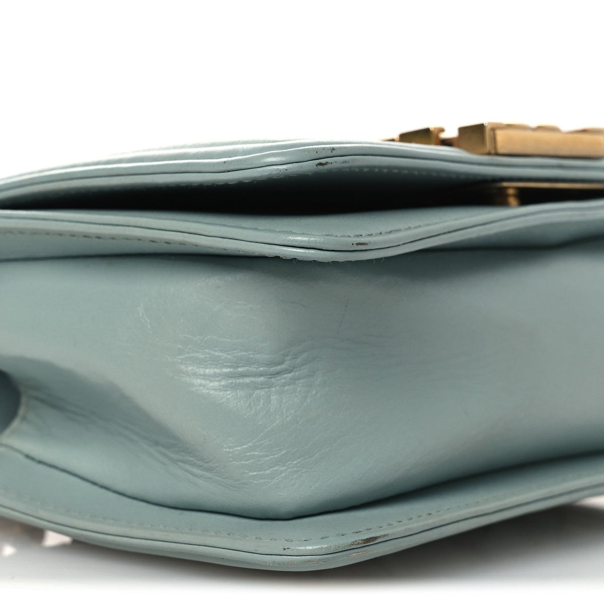 Mini Lambskin Flap Shoulder Bag - Light Blue