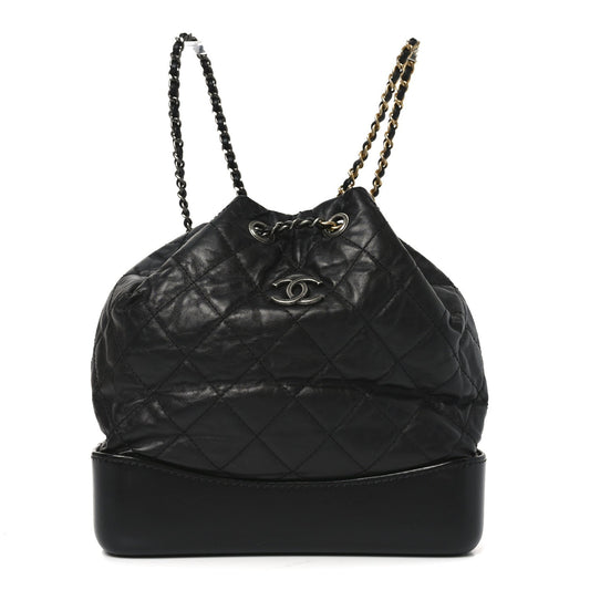 Small Quilted Calfskin Backpack - Black